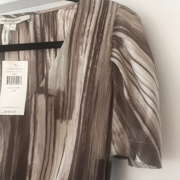 Max and Cleo Taupe Satin Dress - Size S - Picture 4 of 7